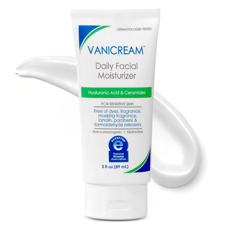 vanicream front packaging showing bottle and clear branding, gentle hydration
