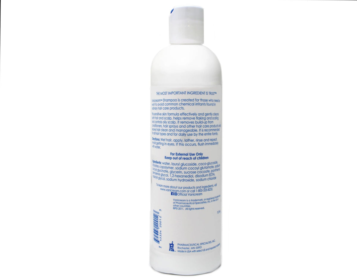 Vanicream shampoo in bathroom setting demonstrating daily gentle use