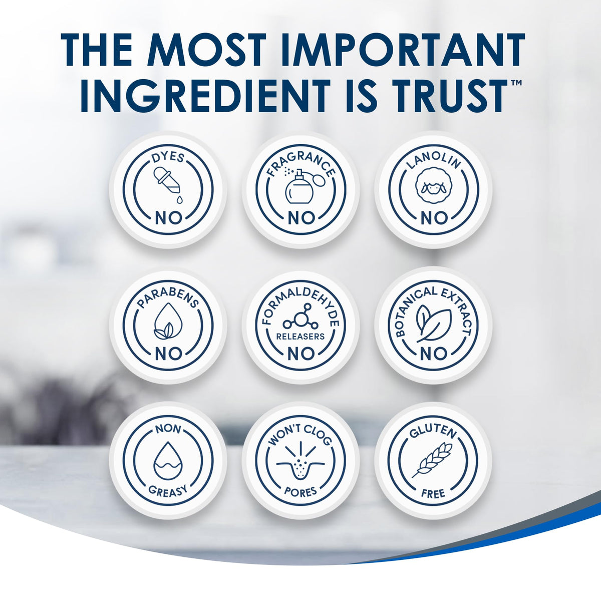 Vanicream label ingredients view highlighting no common irritants