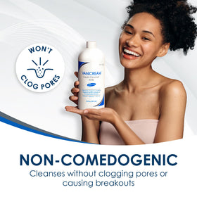 Vanicream label close-up showing simple ingredient list and absence of common irritants