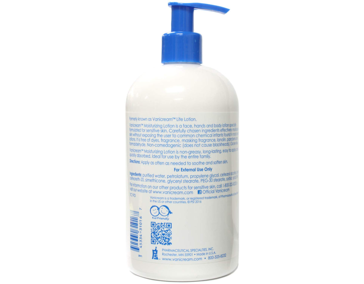 Vanicream lotion texture spread on skin showing lightweight absorption