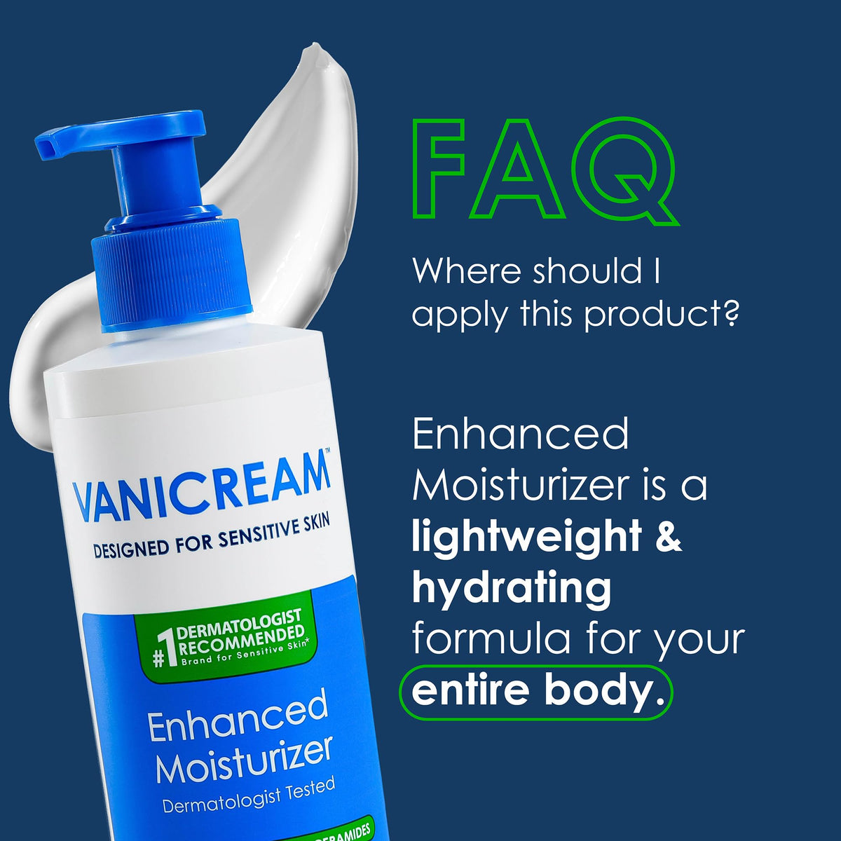 Vanicream applied to hand demonstrating quick absorption and visible softening