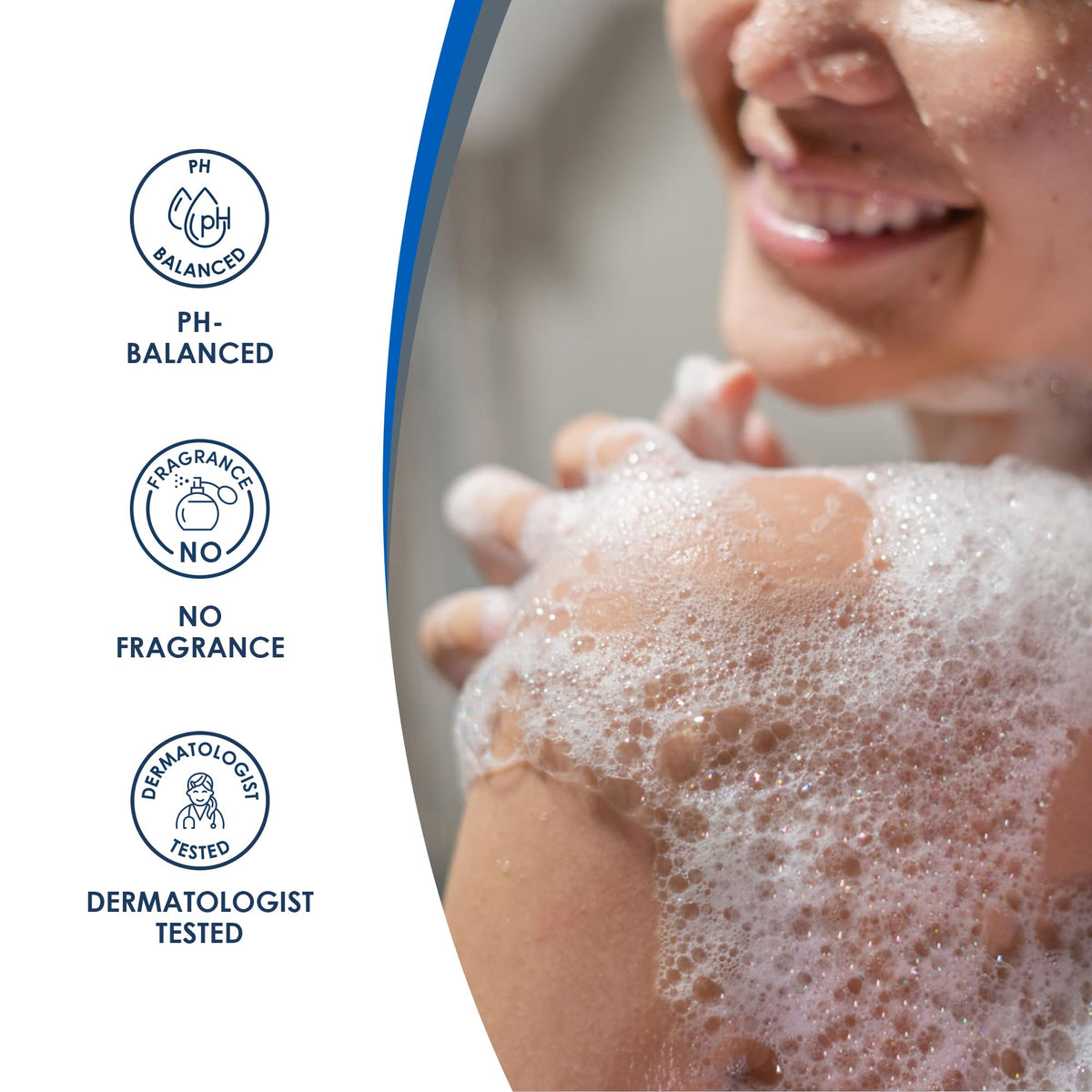 Vanicream pouring into hand demonstrating mild, non-stripping cleanser