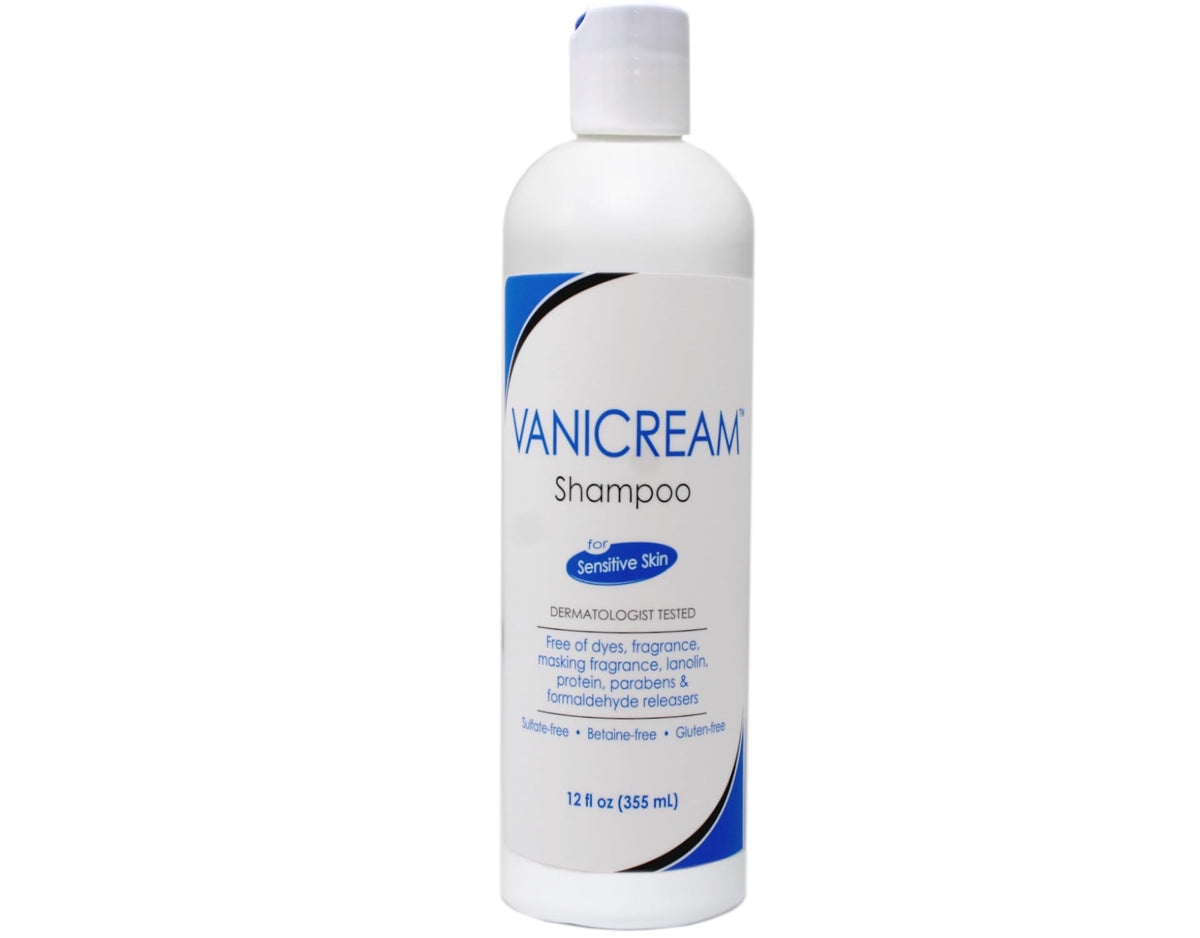 Vanicream shampoo lather texture detail demonstrating mild cleansing action