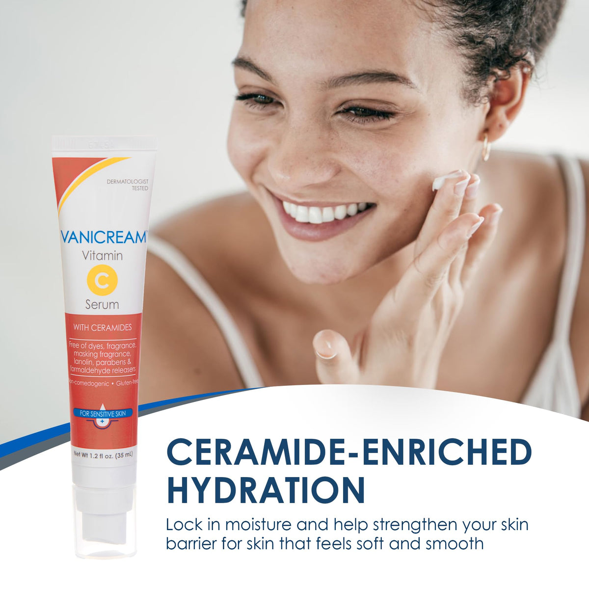 Vanicream airless pump close-up protecting formula for longer freshness
