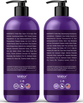 VANIDOX split before-and-after showing cooler silver tones and improved shine
