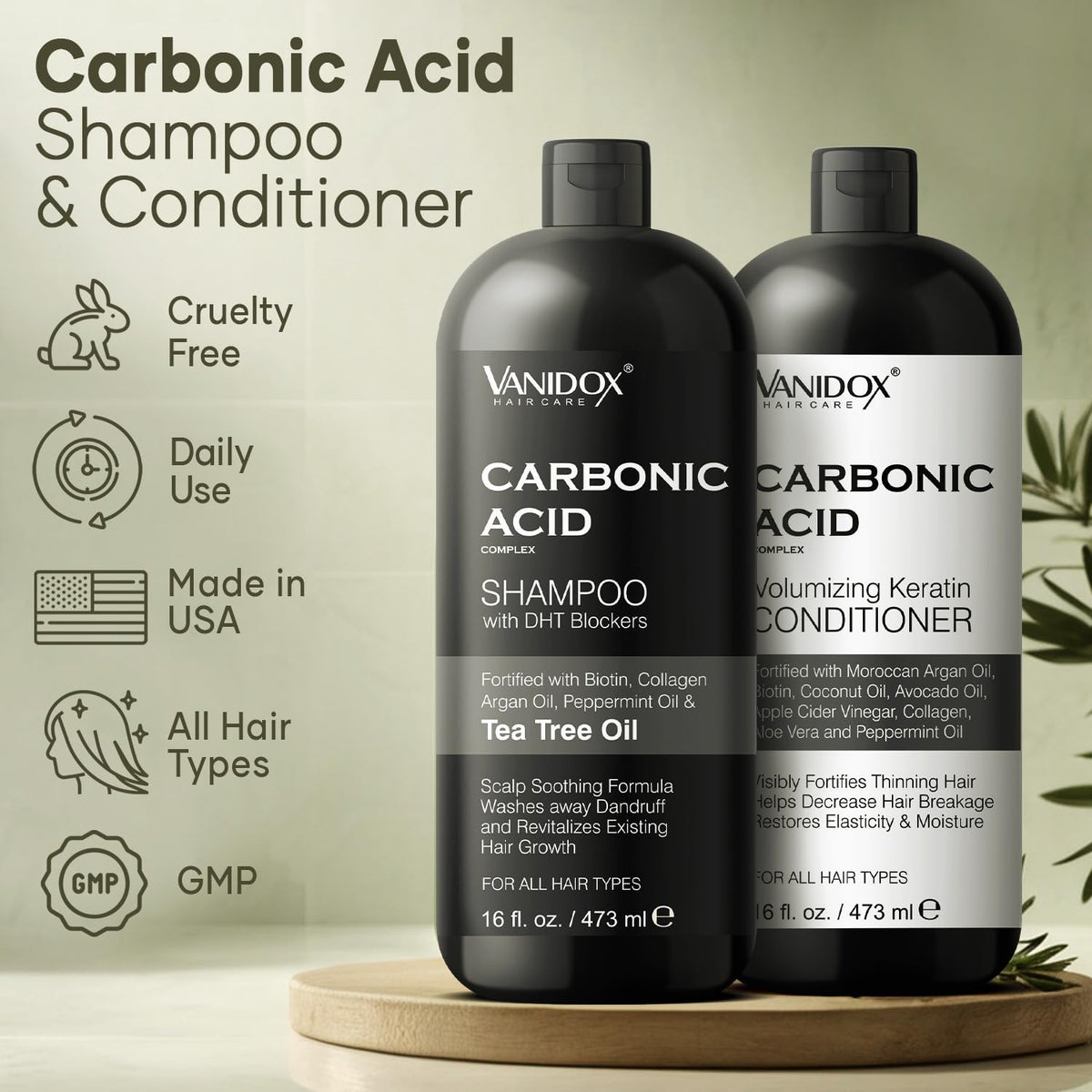 VANIDOX close-up pump and label highlighting easy dispensing