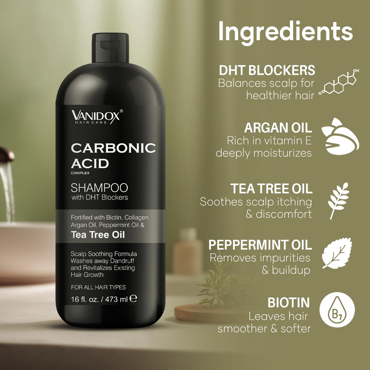 VANIDOX foamy lather on hands showing effective cleansing benefit