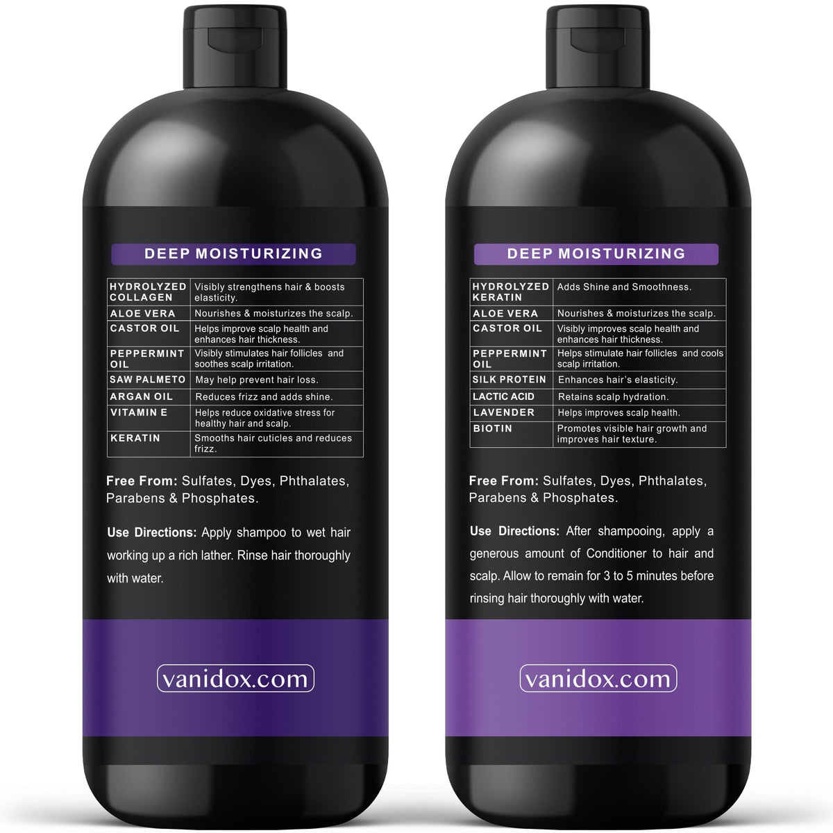 Vanidox in shower being applied for daily scalp soothing routine