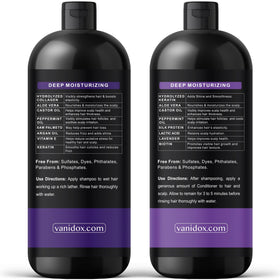 Vanidox in shower being applied for daily scalp soothing routine