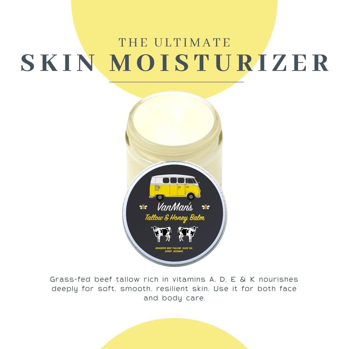 Applying VanMan balm to cheek to demonstrate facial moisturizing and nourishment