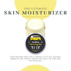 Applying VanMan balm to cheek to demonstrate facial moisturizing and nourishment