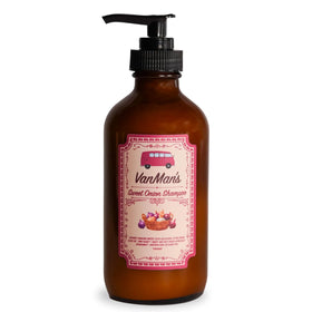 VanMan front label on 8 oz glass bottle showing product name and benefits
