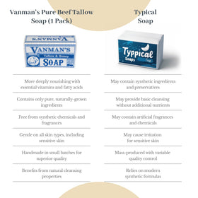 VanMan soap on bathroom shelf lifestyle shot promoting daily routine appeal