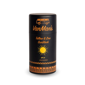 VanMan front packaging showing sunstick tube and brand for easy identification