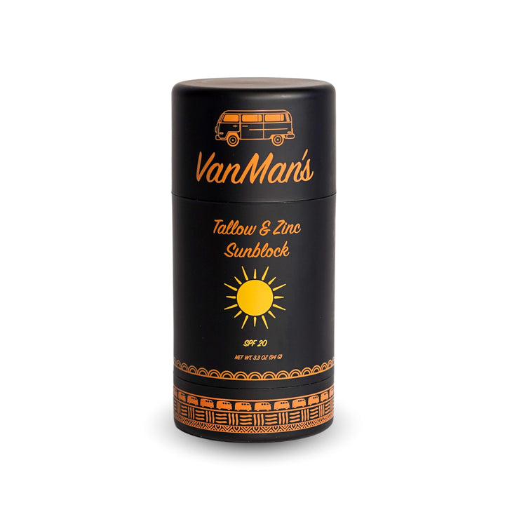 VanMan front packaging showing sunstick tube and brand for easy identification