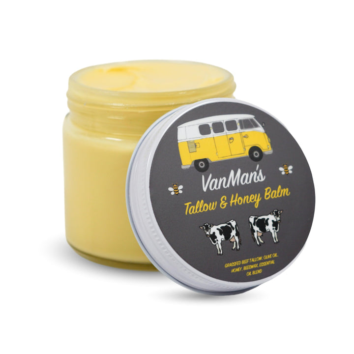 Vanman's tub front view showing product and brand, highlights generous size
