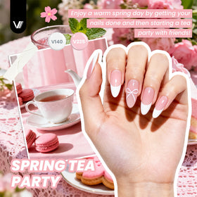 VANREESA almond nail tips box showing size chart for perfect fit