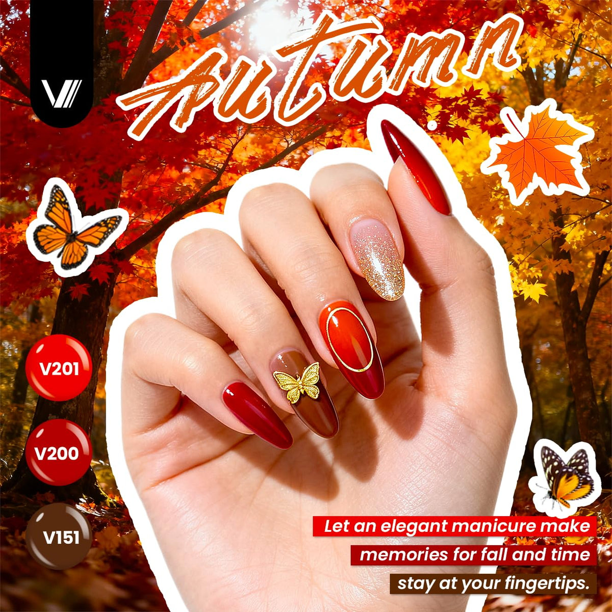 VANREESA base coat and four effect top coats close-up for finish options