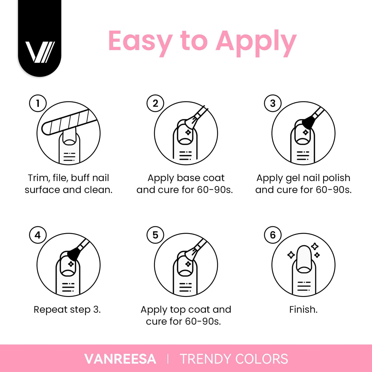 VANREESA before and after nail prep comparison, emphasizes better adhesion