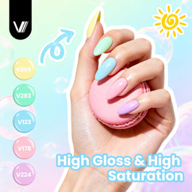 VANREESA bottle label closeup displaying shade names and clear branding benefit