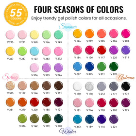VANREESA wide color array flatlay highlighting 55 shades for versatility