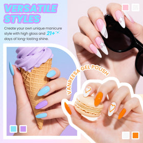 VANREESA color swatch fan showing pastel shades for easy selection and matching