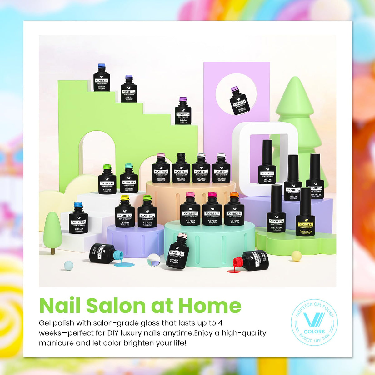 VANREESA finished manicure lifestyle photo showing glossy salon results