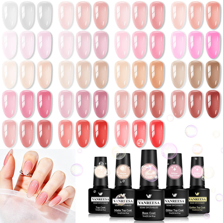VANREESA front packaging showing 24-piece jelly gel set and neat gift box