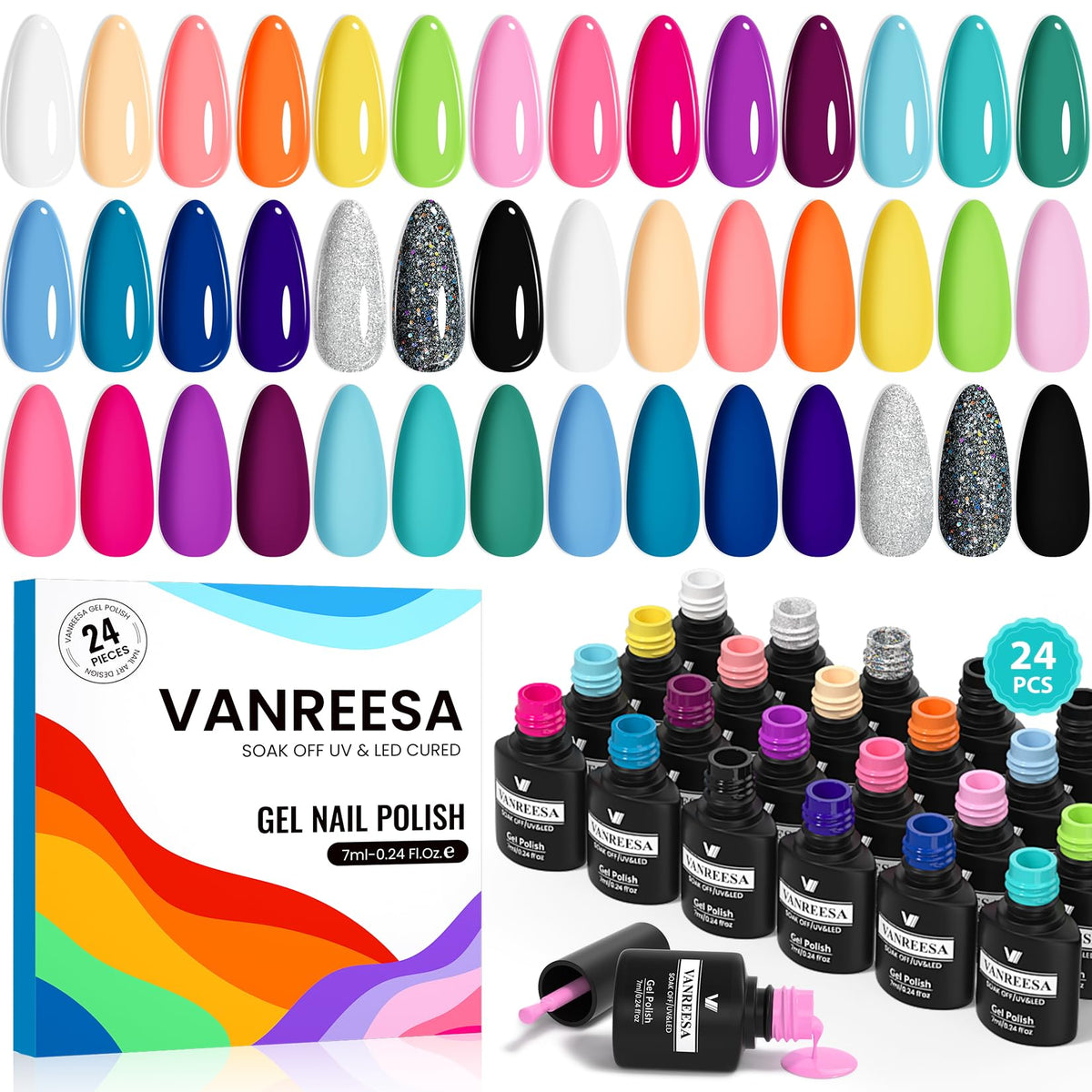 VANREESA front packaging showing complete 24-piece kit and colors