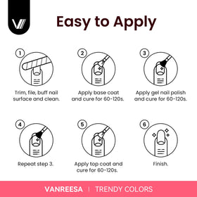 VANREESA hands with finished gel manicure demonstrating salon-quality results