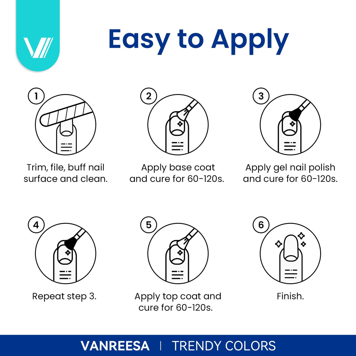VANREESA finished party manicure lifestyle shot showcasing vibrant colors