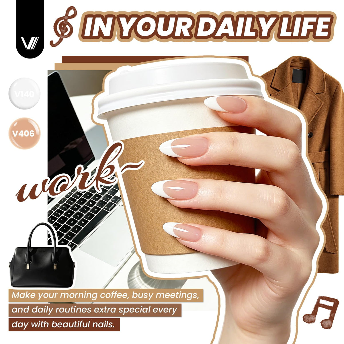 VANREESA nail art application on nails, demonstrates easy at-home use