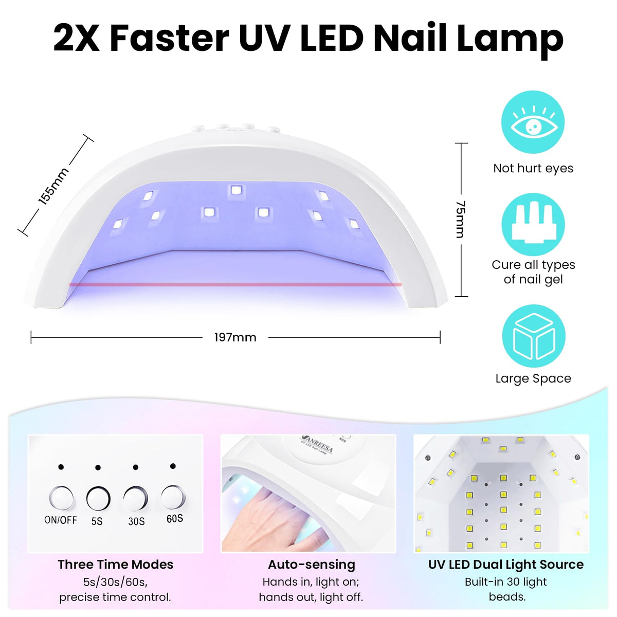 VANREESA hand scale comparison with tips to show sizing and fit options