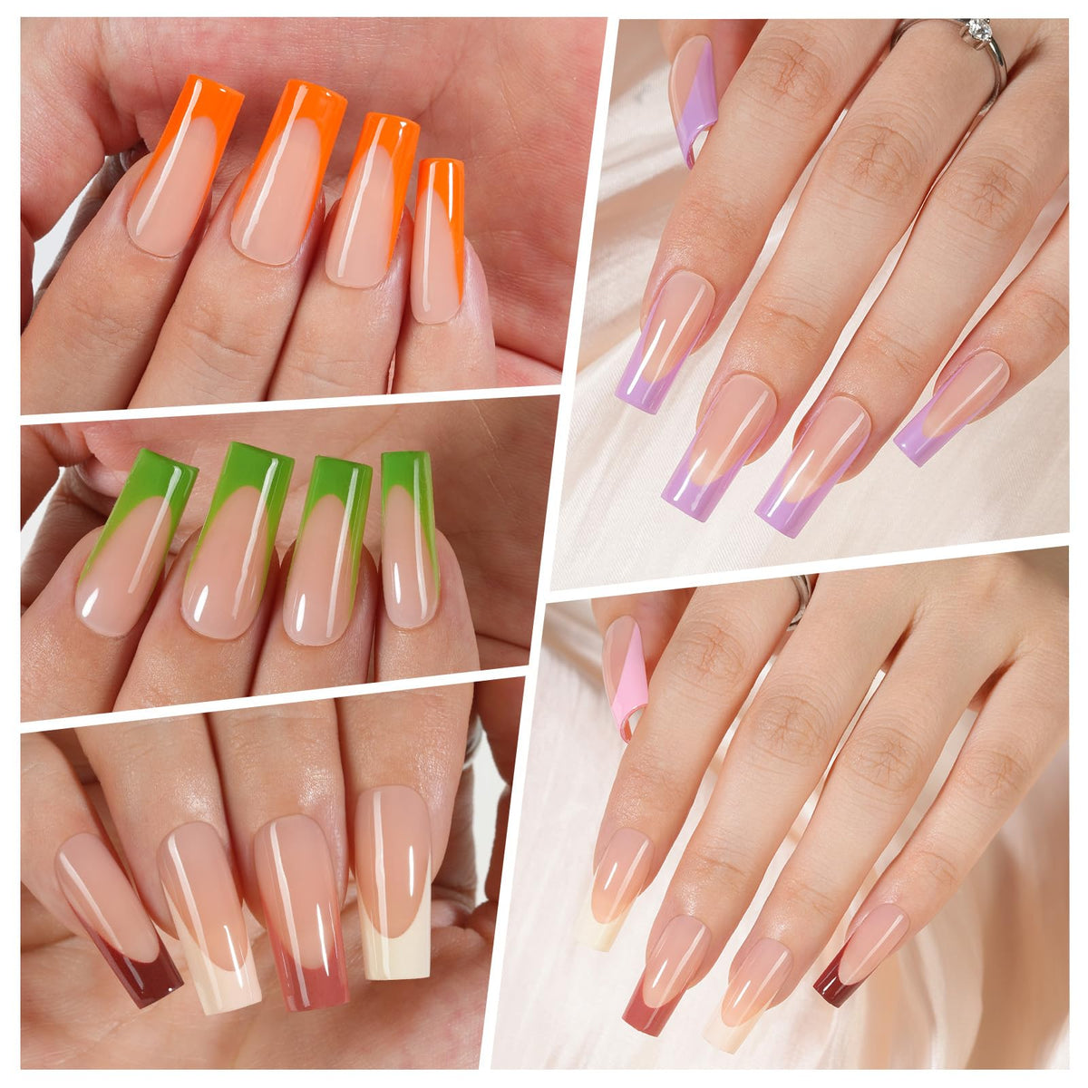 Vansiho applying a tip to nail for fast DIY French manicure