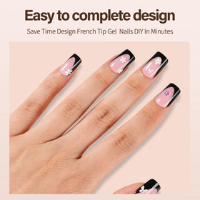Vansiho short black square tips stacked to show soft-gel flexibility