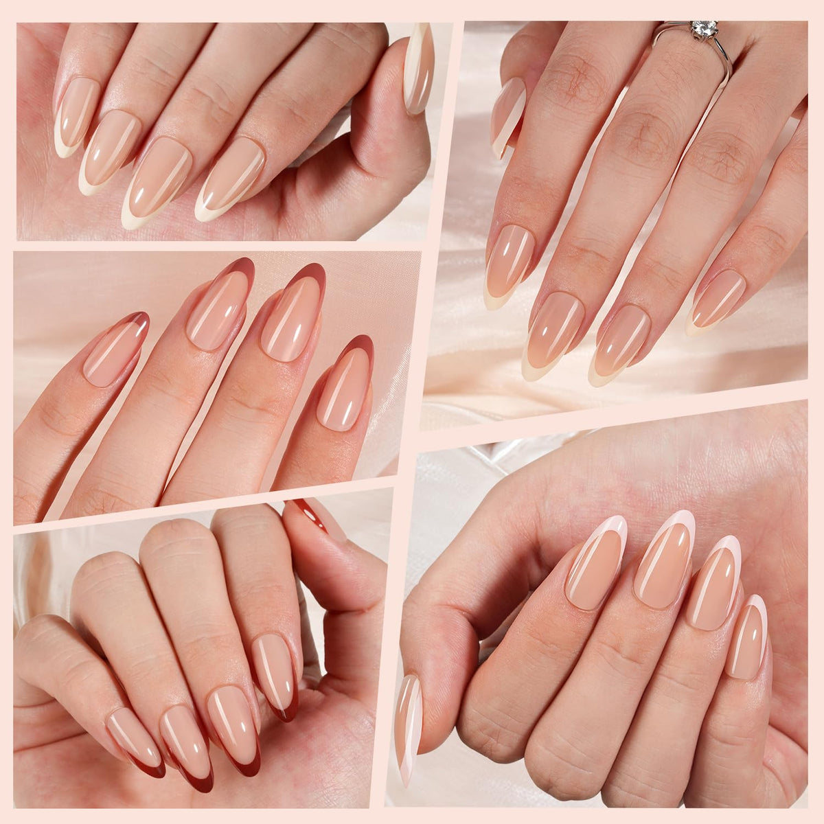 Vansiho press-on application in progress illustrating fast salon-style at-home results