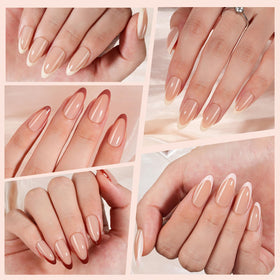 Vansiho press-on application in progress illustrating fast salon-style at-home results