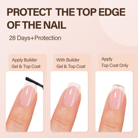 Vansiho side profile of a tip fitted on a natural nail showing seamless blend and natural appearance