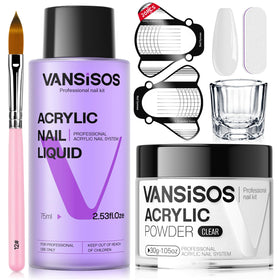 VANSISOS front packaging showing full kit for easy at-home acrylic nails