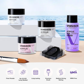 VANSISOS kit layout with tools and forms displayed for organized DIY nail work