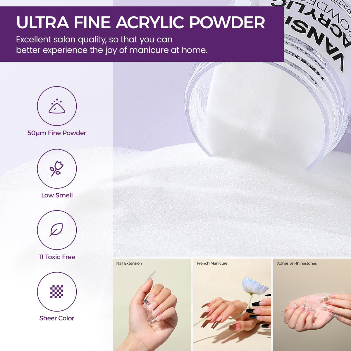 VANSISOS clear powder and 75ml liquid bottles displayed to show compatibility
