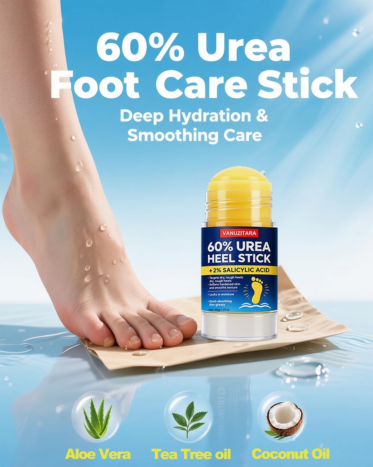 VANUZITARA ingredient label highlighting urea 60% and salicylic acid
