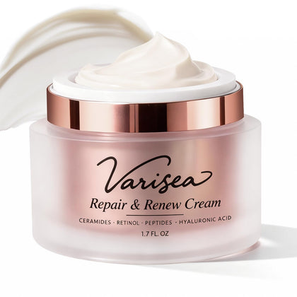 Varisea front jar face and neck moisturizer showcasing clean packaging and benefits