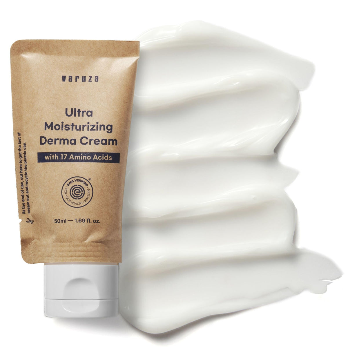 varuza front tube packaging showing clean design and easy squeeze benefit