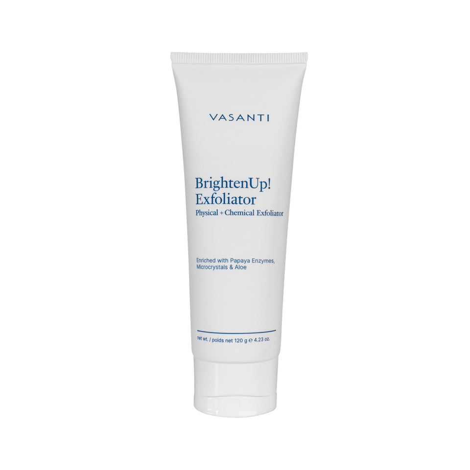 VASANTI BrightenUp! front jar showing label and 120g size for quick identification and trust