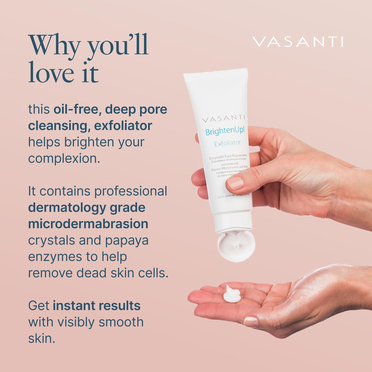 VASANTI on bathroom shelf in a lifestyle scene for daily routine and self-care appeal