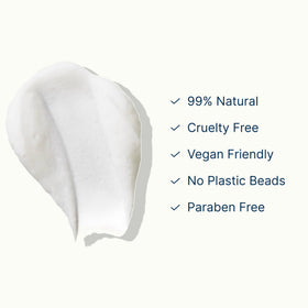hand scooping VASANTI BrightenUp! displaying easy application and immediate smoothing effect