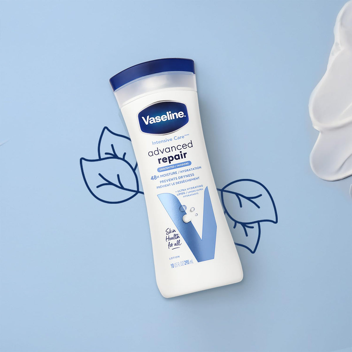 Vaseline next to ruler showing 10 oz bottle size for scale