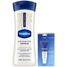 Vaseline advanced repair bottle front view showing label and size benefit